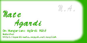 mate agardi business card