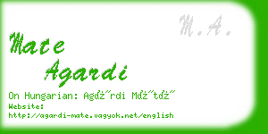 mate agardi business card